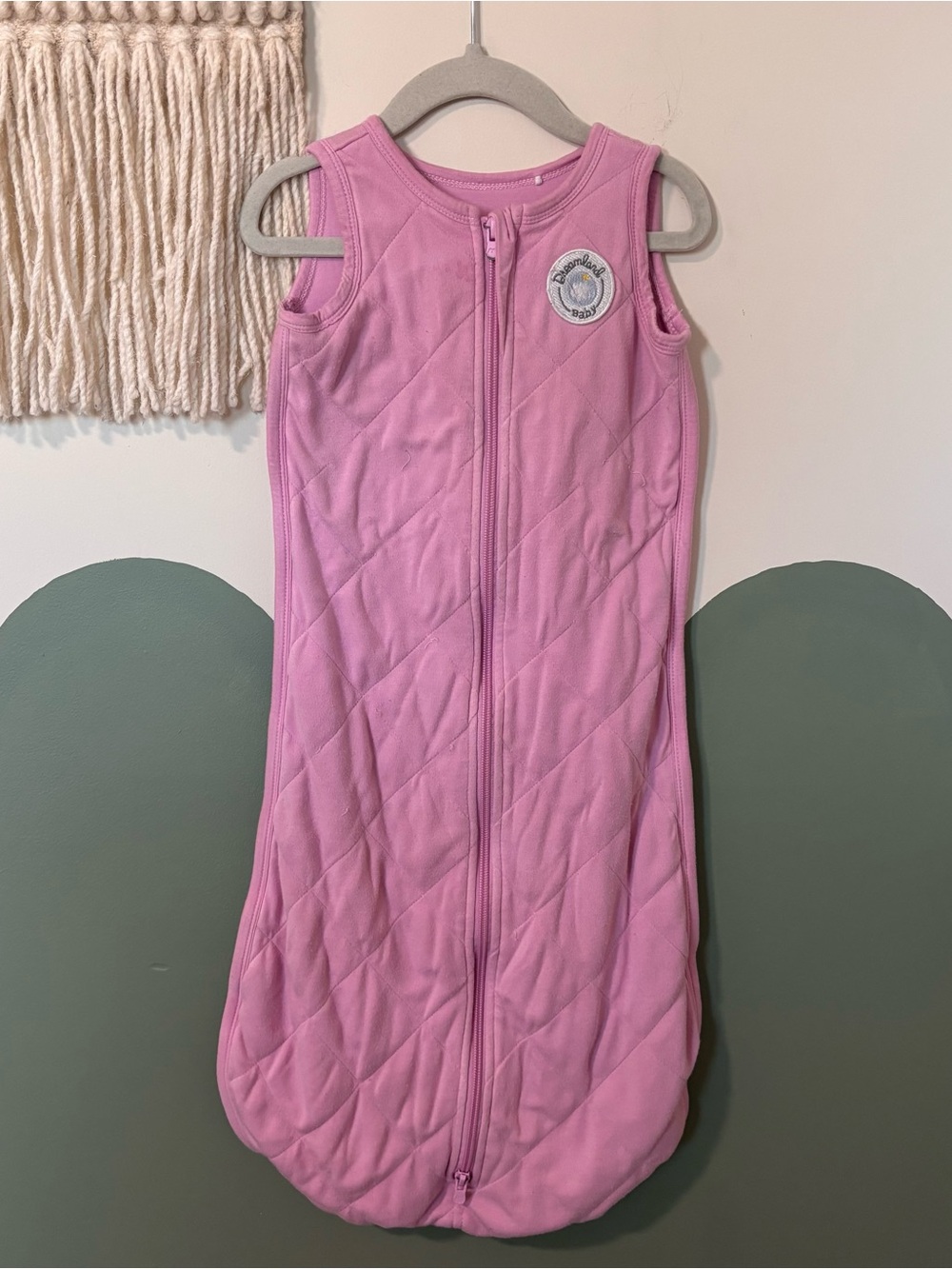Dreamland Baby Sleeveless Pink Quilted Lightweight Sleep Sack size 6-12 months